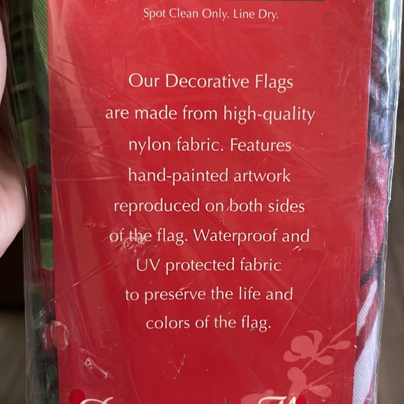 NIP Christmas Candy Cane & Ribbon Welcome Decorative House Flag 29" x 43" - Picture 3 of 4